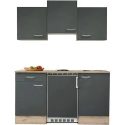 Flex-Well Exclusiv Singleküche Morena 150 Cm Basaltgrau Matt-San Remo Eiche Hell -Küche Zu Hause G1501001000Morena zoomfrei