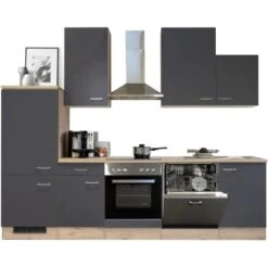 Flex-Well Exclusiv Küchenzeile Morena 280 Cm Basaltgrau Matt-San Remo Eiche Hell -Küche Zu Hause G2802303016Morenazoomfrei