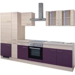 Flex-Well Exclusiv Küchenzeile Focus 300 Cm Akazie-Aubergine 5 Flex-Well Exclusiv Küchenzeile Focus 300 Cm Akazie-Aubergine -Küche Zu Hause g 300 2501 042 focus frei