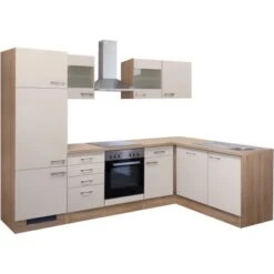 Flex-Well Exclusiv Winkelküche Orlando 280 Cm Kaschmir Glanz-Sonoma Eiche -Küche Zu Hause g 999 2802 014 frei nepal