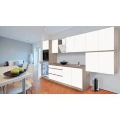 Respekta Küchenzeile GLRP370HESWM Grifflos 370 Cm Weiß Matt-Sonoma Eiche -Küche Zu Hause uechenzeile GLRP370HESWM 2